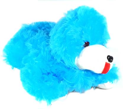 Cute Smile Soft Toys Tinny Dog with Good stuffing Blue  - 27 cm