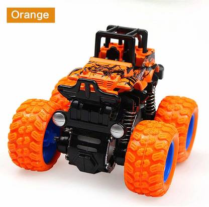 Miss and Cheif Big Monster Car 4WD Monster Truck Push and Go Toy Friction Power Cars - Orange
