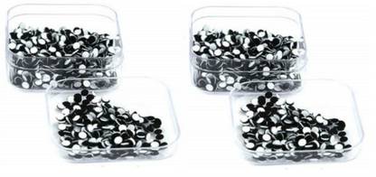 Indirang Pack of 2 Black Bindi size 3.5mm Forehead Black Bindis