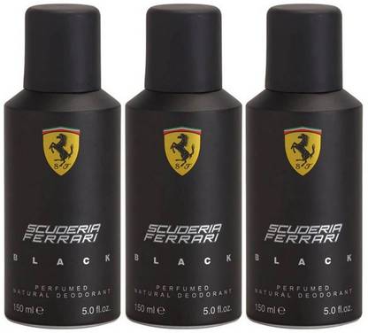 SCUDERIA FERRARI Ferrari ScuderiaFerrari Black Deodorant For Men Pack Of 3 - 150ml Deodorant Spray  -  For Men & Women