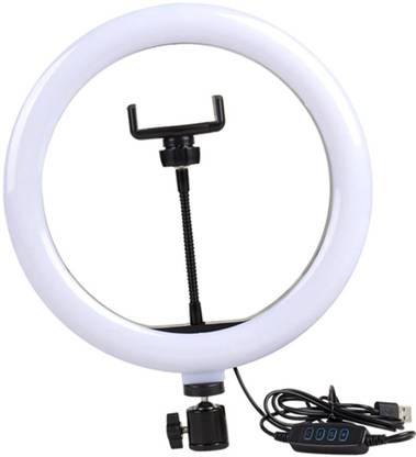 Wanzhow Selfie Ring Light with Mobile holder, Makeup Mirror with Phone Holder, 3 Light Colors, USB Power with Remote, Light Ring for Video Recording, Live Streaming, Photography, Selfie, Vlogging Compatible with Camera, Android and iOS Devices WITH HIGH QUALITY BRIGHTNESS FLASH LIGHT Ring Flash