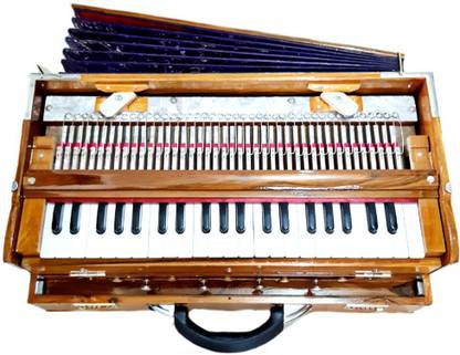 MMB Scale Changer Harmonium-37 Key,3 Reed 9 Stopper 7/5 Bellow 3.5 Octave Harmonium(Wooden Colour) HMM355 3.5 Octave Hand Pumped Harmonium