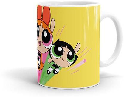 Upahaarwala PowerPuff Girls Cartoon Characters Coffee, 11 Oz, Perfect for Coffee And Tea Lover Ceramic Coffee Mug