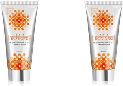 MODICARE SCHLOKA Sunscreen - SPF 50 PA+++ Sun Screen Cream (Gotukola & Cucumber), pack of 2