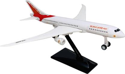 Miniature Mart Plastic Made Pullback & Go Basic Air Craft Scale Model Boeing 787 Dream liner Plane With Stand (Optional) | Toys For kids | Use As Showpiece | Toy Plane For Boys | Safe Quality Toys | Replica Model