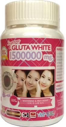 Gluta White 1500000 Mg Capsules For Optimizes the performance of the pigment melanin And Skin Brightening