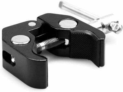Digiom Camera Clamp w/ 1/4" and 3/8" Thread Rod for DSLR Rig Cameras Straight Flash Bracket