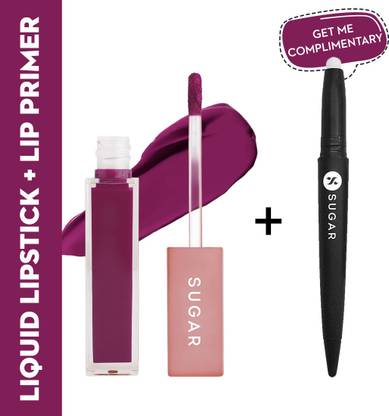 SUGAR Pout Play Combo Mettle Liquid Lipstick with Lip Primer [Vega (Deep Fuchsia)]