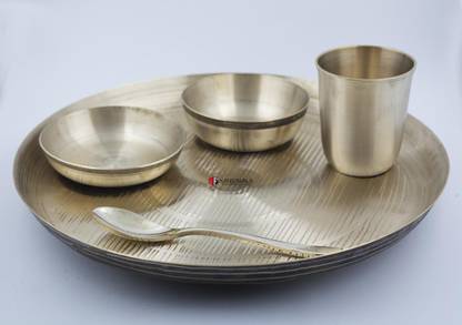 PRISHIT ART Pack of 5 Bronze BRONZE/KAANSA Dinner Set
