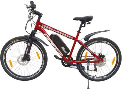 Nibe Motors S1 Series Electric Cycle Multi-Gear Red 26 inches 7 Gear Lithium-ion (Li-ion) Electric Cycle