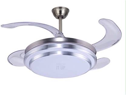 Prop It Up Prop it up Akira series of decorative fans, built in led with all function remote, 42" inch decorative/chandelier fan with invisible & retractable blade , 1050 mm 4 Blade Ceiling Fan