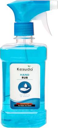 KESUDA 500ml Hand Rub LIQUID Base Sanitizer with Spray Hand Rub Pump Dispenser