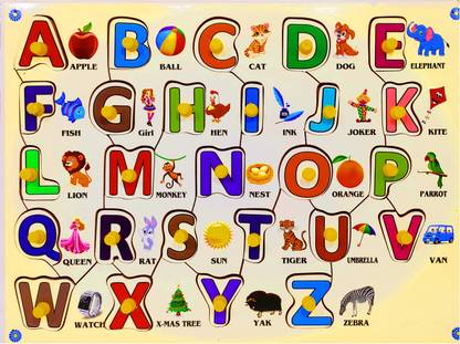 poksi CAPITAL ALPHABETS WOODEN LEARNING PUZZLE BOARD