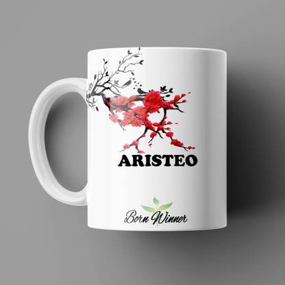 Beautum BORN WINNER Aristeo Name Printed White Ceramic (350)ml Model NO: BRNWIN1992 Ceramic Coffee Mug