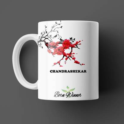 Beautum BORN WINNER Chandrashekar Name Printed White Ceramic (350)ml Model NO: BRNWIN3644 Ceramic Coffee Mug