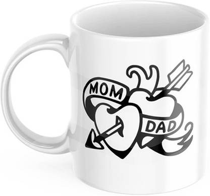 Deep Option Mom - Dad Sublimation Bone China Coffee Mug