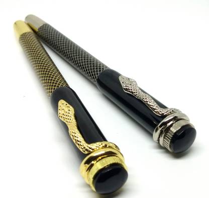 SMART WORLD LUXURY Snake Series with unique snake head itched on pen cap Roller Ball pen(Gold & Silver color) Combo set for gift on birthday,anniversary,doctors,diwali,friends,mother,father,Boy friend Pen Gift Set