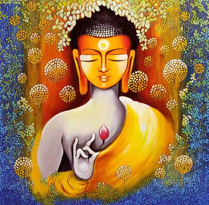 BUDDHA CANVAS PRINT WITHOUT FRAME 2 FEET X 3 FEET Canvas Art