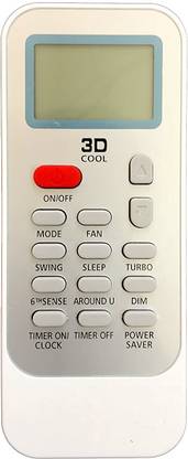 Ehop emote Compatible for 3D Cool Split/Window AC Remote Control Model No :- (DG11J1-34) Whirlpool Remote Controller