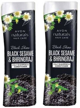 AVON Naturals Black Shine Bhringraj 2-in-1 Shampoo & Conditioner 180 ml Each