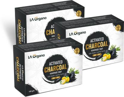 LA Organo Charcoal Handmade Natural Bath Bar Soap