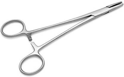 Forgesy Stainless Steel Needle Holder,10 inches, Silver Needle Holders