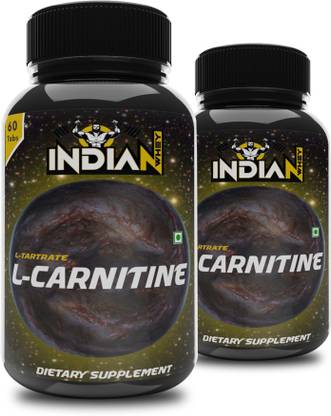 Indian Whey L-Carnitine Supplement For Weight Loss 1000Mg Fat Burner 60 Tablets Pack of 2