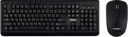 Frontech FT-1602 Wireless Standard Desktop Keyboard Compatible with Desktop, Laptop, Mac RGB,stand support,multimedia_keys,FT-1602