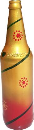 MOR Recycle Beer Bottle GOLDEN & RED COLOR & DOTTED ART Decorative Bottle