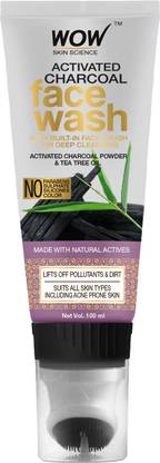 WOW SKIN SCIENCE Activated Charcoal GEL with Built-In Face Brush