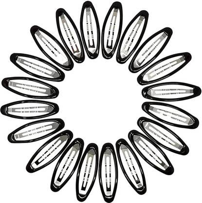 A. R. TRADING TIC TAC HAIR CLIP | OVAL SHAPE | MEDIUM SIZE | MADE OF METAL | BLACK COLOR | Tic Tac Clip