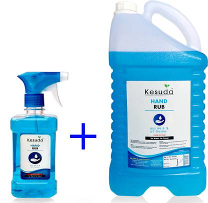 KESUDA 500ml LIQUID trigger sanitizer spray and 5Liter LIQUID hand sanitizer (500ml+5L) Sanitizer Spray Pump + Refill