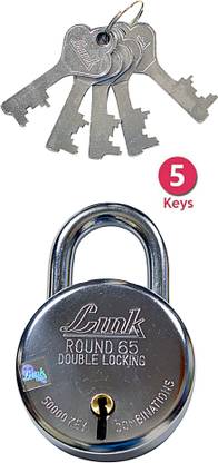 LINK O LINE Round 65 BCP with 5 KEYS , Double Locking ,Special Edition Multipurpose Use Lock