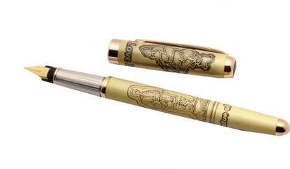 Ledos Stylish 24 CT Gold Plated statue of unity Engraved India Map Fountain Pen