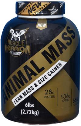 Muscle Warrior Animal Mass Lean Mass & Size Gainer 6 lbs (2.72Kg) Weight Gainers/Mass Gainers