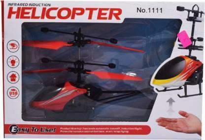 TECHNOHOLIC Hand Induction Control Flying Helicopter Toy with Infrared Sensor, (Red)
