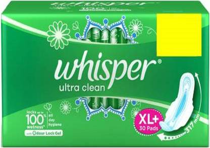 Whisper xl plus ultra clean 30 pads Sanitary Pad