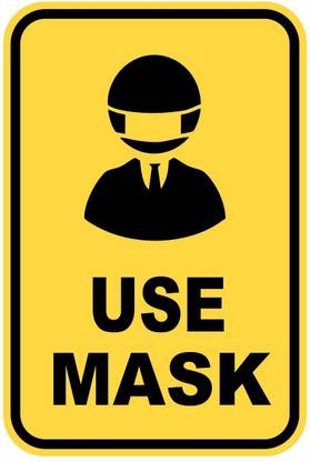 VVWV USE MASK SIGN STICKER Emergency Sign