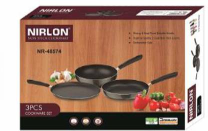 NIRLON Aluminium Non Stick Cooking Gift Set, 3 Piece Non-Stick Coated Cookware Set