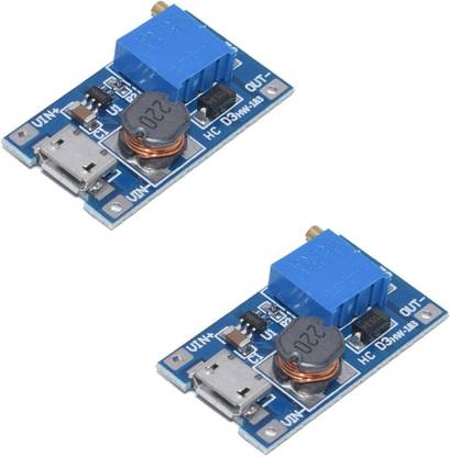 KTC CONS LABS 2 Pcs MT3608 2A Max DC-DC Step Up Power Module Booster Power Module With Micro USB 3-5V to 5V/9V/12V/24V Adjustable Booster For Arduino Power Supply Electronic Hobby Kit
