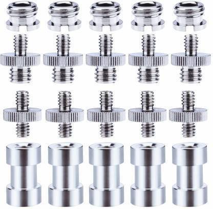 Digiom 1/4 Inch and 3/8 Inch Converter Threaded Screws Adapter Mount Set for Camera/Tripod/Monopod/Ballhead, 20 Pieces Flash Shoe Adapter Flash Shoe Adapter