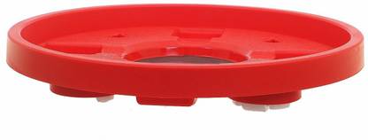 Heemo Plastic Movable LPG Gas Cylinder, Water Bottle, Flower Pot Trolley Easily Stand with Wheels (Red, Up to 75 kg) - Pack of 1 Gas Cylinder Trolley