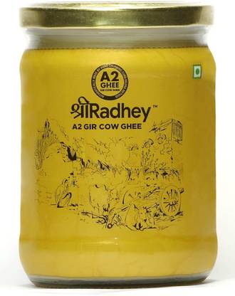 SHREERADHEY Radhey A2 Gir Cow Ghee-500ml Glass Bottle