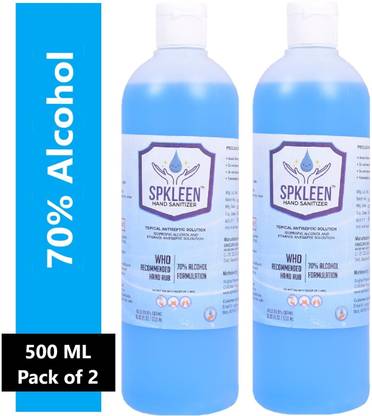 SPKLEEN WHO Recommended Hand Rub 70% Alchohol Formula(2*500ML) Hand Sanitizer Bottle