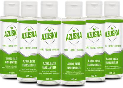 AZUSKA ALCOHOL BASED HAND SANITISER 100ML PACK OF 6 Hand Sanitizer Bottle