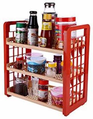 SAURA Fruits/Vegetables Kitchen Rack Plastic Multipurpose 3 Tier Light weight Organizer Rack