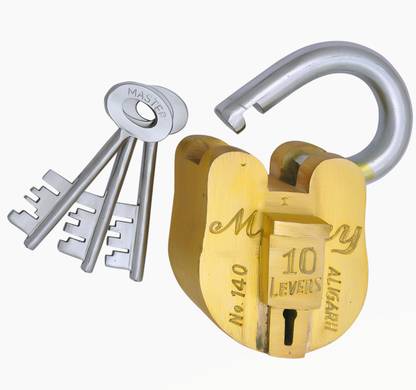 Money Solid Brass Super Strong Padlock 10 levers with 3 Master key Padlock
