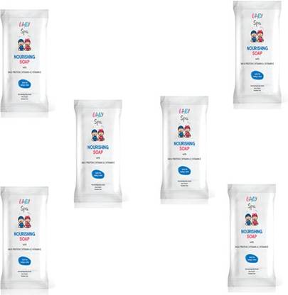 Baby Spa NOURISHING SOAP 75 GM, WITH MILK ,VITAMIN A,VITAMIN E (PACK OF 6)