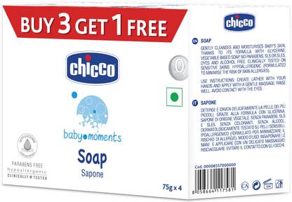 Chicco Soap Baby Moments 75Gr Buy 3 Get 1 Free