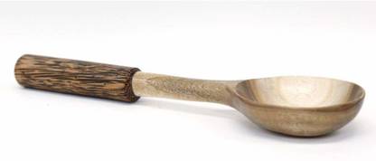 NHFDC Round large spoon (chamcha) 100% Natural Brown Disposable Wooden Table Spoon Wooden Table Spoon